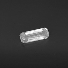 Zaffiro naturale bianco da 0,55 ct, taglio smeraldo, VS