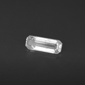 Zaffiro naturale bianco da 0,55 ct, taglio smeraldo, VS