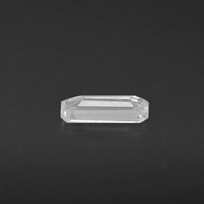 Zaffiro naturale bianco da 0,55 ct, taglio smeraldo, VS