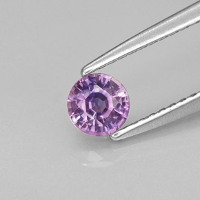 Zaffiro naturale viola da 0,45 ct, taglio rotondo, VS