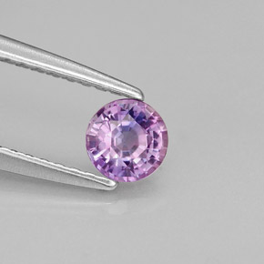 Zaffiro naturale viola da 0,45 ct, taglio rotondo, VS
