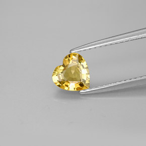 Zaffiro naturale giallo da 0,79 ct, a forma di cuore, VVS-VS