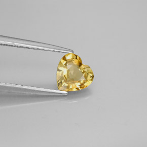 Zaffiro naturale giallo da 0,79 ct, a forma di cuore, VVS-VS
