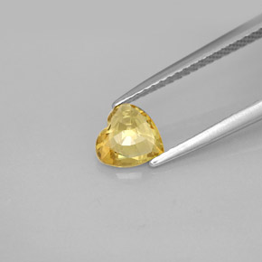 Zaffiro naturale giallo da 0,79 ct, a forma di cuore, VVS-VS