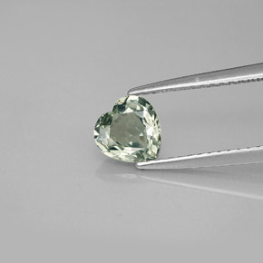 Zaffiro naturale verde da 0,96 ct, a forma di cuore, VVS-VS