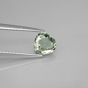 Zaffiro naturale verde da 0,96 ct, a forma di cuore, VVS-VS