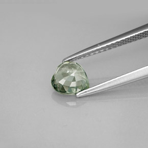 Zaffiro naturale verde da 0,96 ct, a forma di cuore, VVS-VS