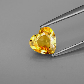 Zaffiro naturale giallo da 0,88 ct, a forma di cuore, VVS-VS
