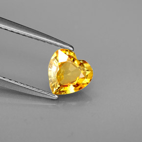 Zaffiro naturale giallo da 0,88 ct, a forma di cuore, VVS-VS