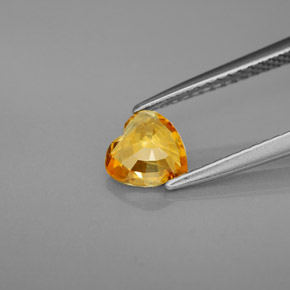 Zaffiro naturale giallo da 0,88 ct, a forma di cuore, VVS-VS
