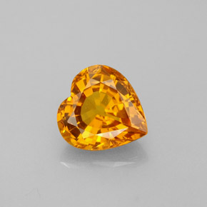 Zaffiro naturale arancione da 1,05 ct, a forma di cuore, VVS-VS