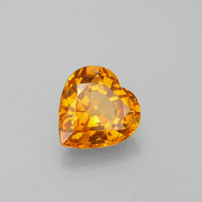 Zaffiro naturale arancione da 1,05 ct, a forma di cuore, VVS-VS