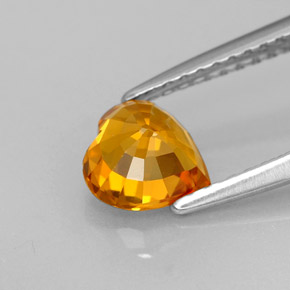 Zaffiro naturale arancione da 1,05 ct, a forma di cuore, VVS-VS