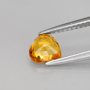 Zaffiro naturale arancione da 0,95 ct, a forma di cuore, VVS