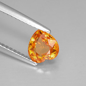 Zaffiro naturale arancione da 1,12 ct, a forma di cuore, VVS-VS