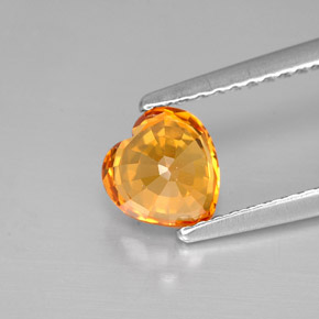 Zaffiro naturale arancione da 1,12 ct, a forma di cuore, VVS-VS