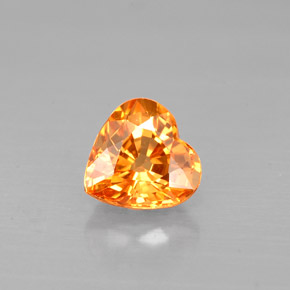 Zaffiro naturale arancione da 1,07 ct, a forma di cuore, VVS-VS