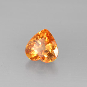 Zaffiro naturale arancione da 1,07 ct, a forma di cuore, VVS-VS