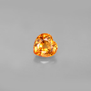 Zaffiro naturale arancione da 1,07 ct, a forma di cuore, VS