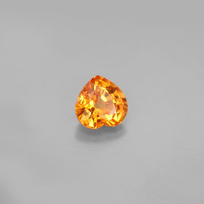 Zaffiro naturale arancione da 1,07 ct, a forma di cuore, VS