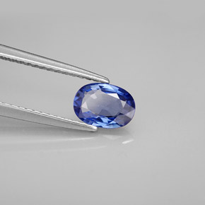 Zaffiro naturale blu da 0,75 ct, taglio ovale, VVS-VS