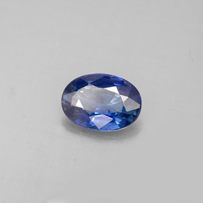 Zaffiro naturale blu da 0,76 ct, taglio ovale, VS