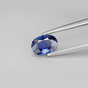 Zaffiro naturale blu da 0,76 ct, taglio ovale, VS
