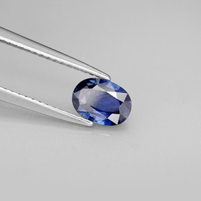 Zaffiro naturale blu da 0,76 ct, taglio ovale, VS