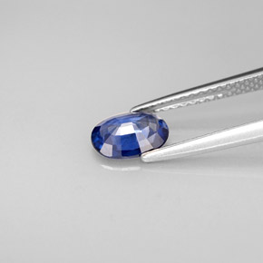 Zaffiro naturale blu da 0,76 ct, taglio ovale, VS