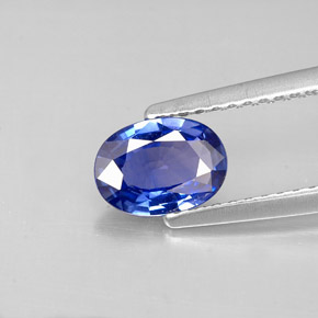 Zaffiro naturale blu da 0,85 ct, taglio ovale, VS