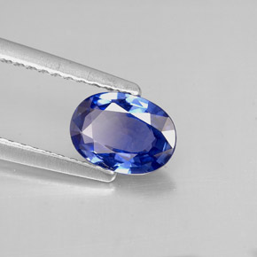Zaffiro naturale blu da 0,85 ct, taglio ovale, VS