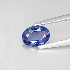 Zaffiro naturale blu da 0,73 ct, taglio ovale, VS