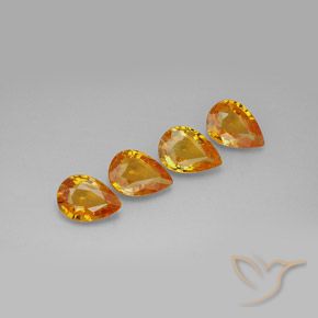 3.19ctw Naturale Arancio Scuro-Oro Zaffiro, Forma a pera, VVS-VS
