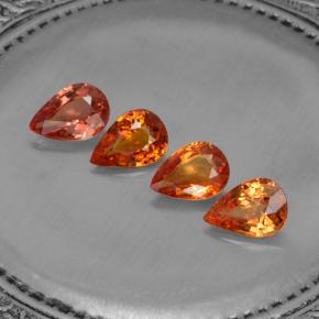 Zaffiro naturale arancione da 2,99 ct, taglio a pera, VVS-VS