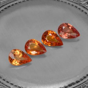 Zaffiro naturale arancione da 2,99 ct, taglio a pera, VVS-VS