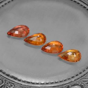 Zaffiro naturale arancione da 2,99 ct, taglio a pera, VVS-VS