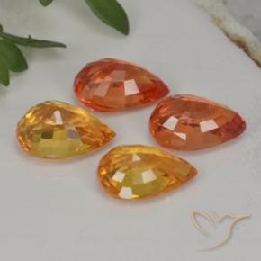 Zaffiro naturale arancione da 3,85 ct, taglio a pera, VVS-VS