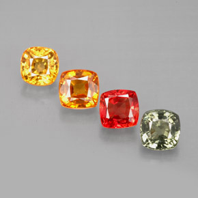 Zaffiro naturale multicolore da 2,79 ct, taglio a cuscino, VVS-VS