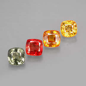 Zaffiro naturale multicolore da 2,79 ct, taglio a cuscino, VVS-VS
