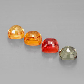 Zaffiro naturale multicolore da 2,79 ct, taglio a cuscino, VVS-VS