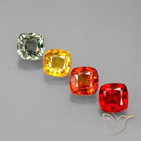 Zaffiro naturale multicolore da 2,67 ct, taglio a cuscino, VVS-VS