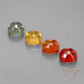 Zaffiro naturale multicolore da 2,67 ct, taglio a cuscino, VVS-VS