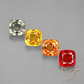 Zaffiro naturale multicolore da 2,87 ct, taglio a cuscino, VVS-VS