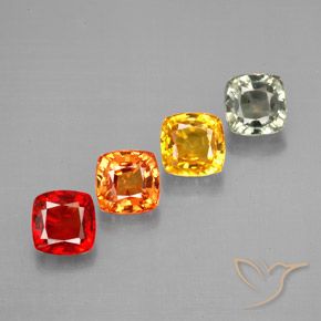 Zaffiro naturale multicolore da 2,87 ct, taglio a cuscino, VVS-VS