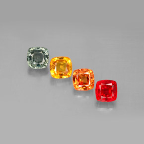 Zaffiro naturale multicolore da 2,70 ct, taglio a cuscino, VVS-VS