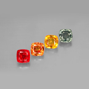 Zaffiro naturale multicolore da 2,70 ct, taglio a cuscino, VVS-VS