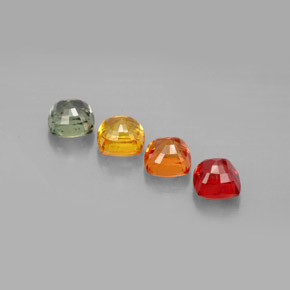 Zaffiro naturale multicolore da 2,70 ct, taglio a cuscino, VVS-VS