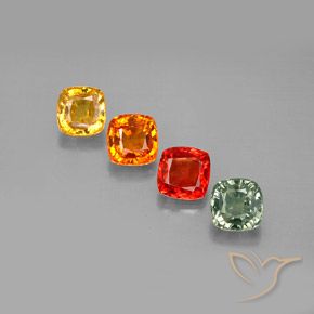 Zaffiro naturale multicolore da 2,54 ct, taglio a cuscino, VVS-VS