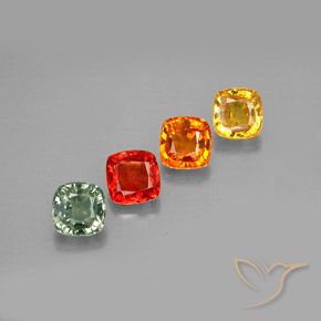 Zaffiro naturale multicolore da 2,54 ct, taglio a cuscino, VVS-VS