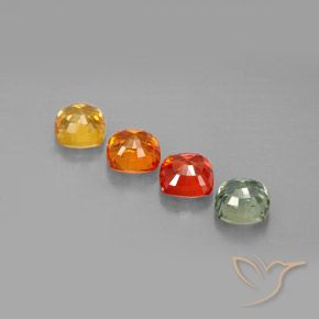 Zaffiro naturale multicolore da 2,54 ct, taglio a cuscino, VVS-VS